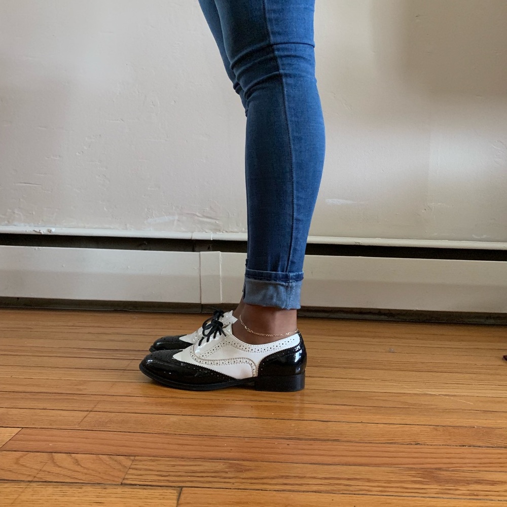 Black and white oxfords